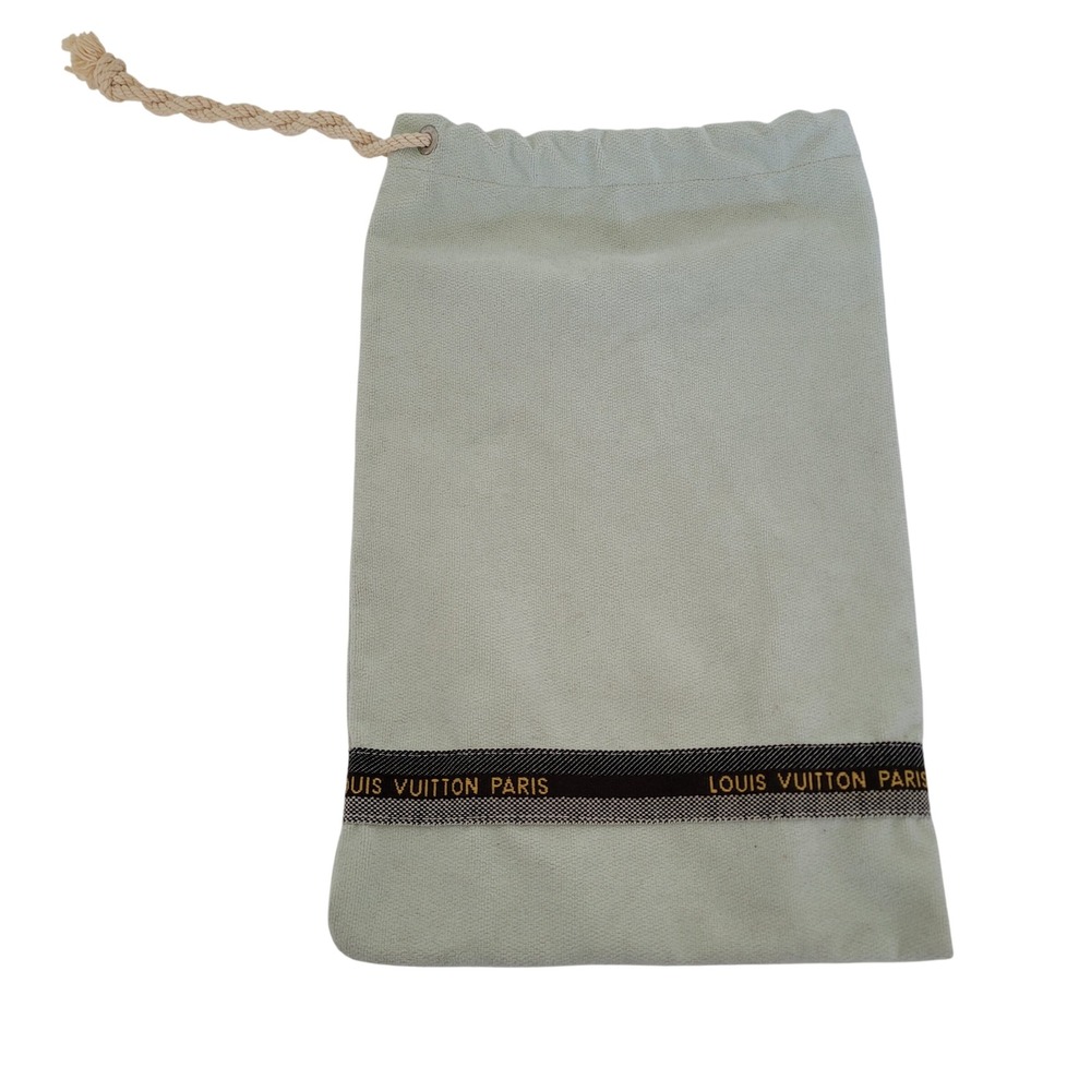 Louis Vuitton Paris Mint Green Terry Cloth Drawstring Dust Bag Logo Ribbon 13x8